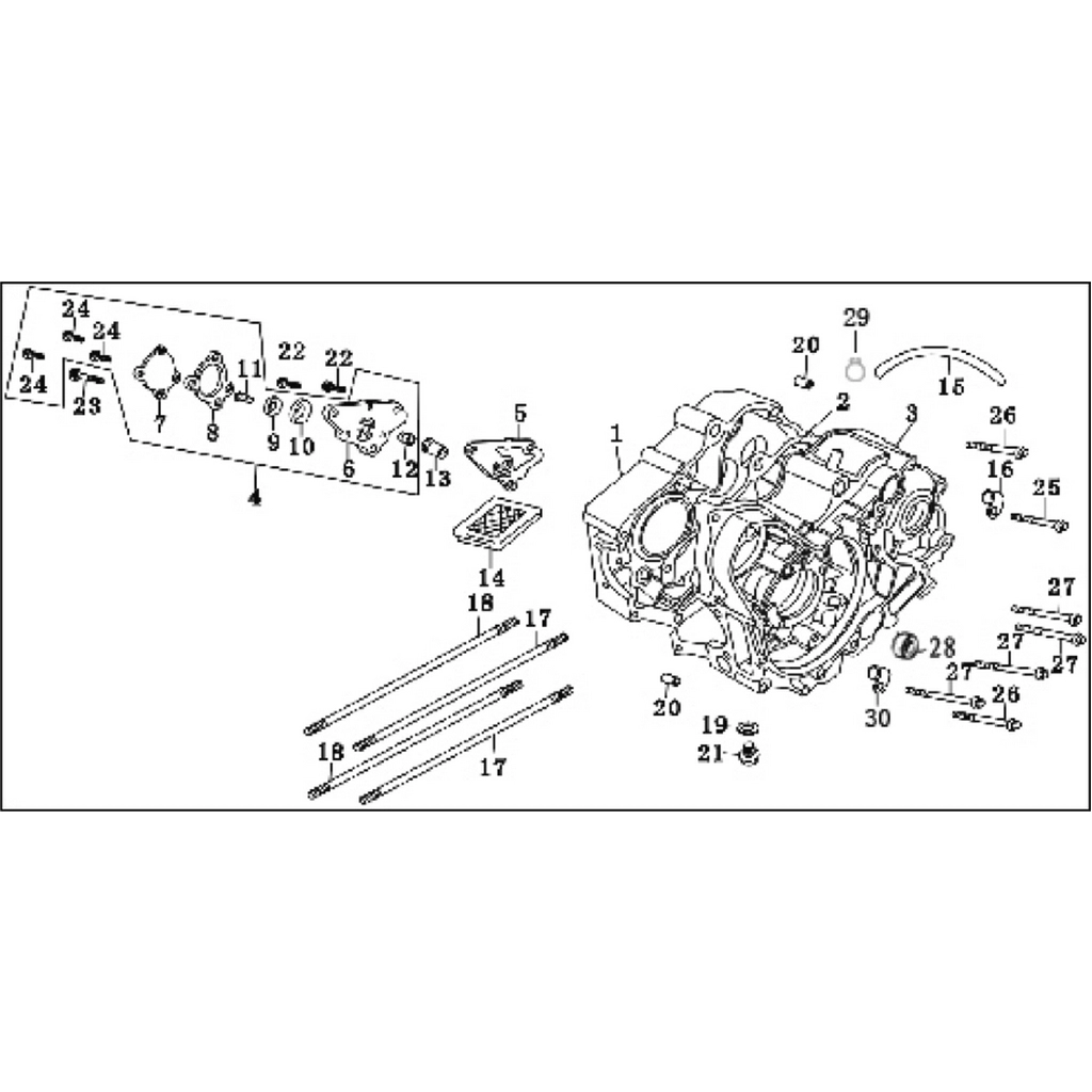 ASYA TURKCUB (ZF100-7) MOTOR GOVDE SOL #AS100-TH E0803